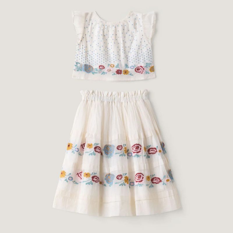 Alma Skirt Set  Antique White