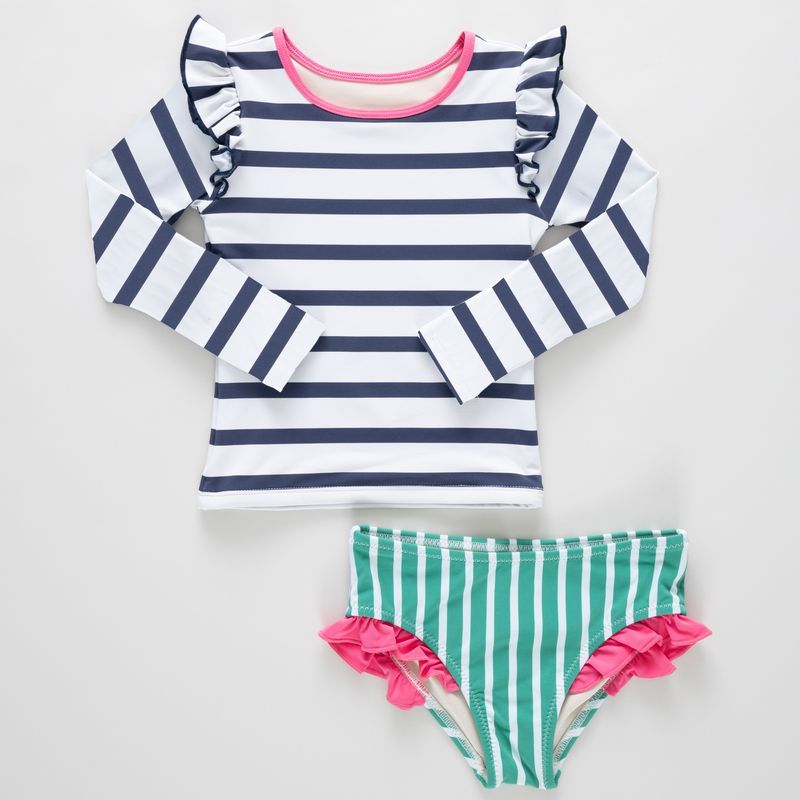 Rash Guard Set Navy Stripe