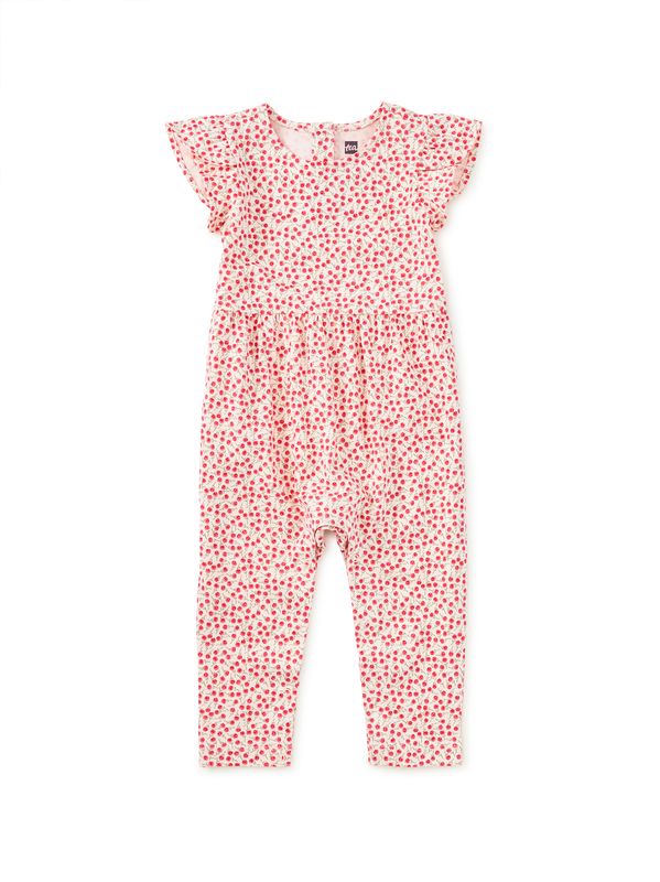 Tulip Sleeve Romper Mini Rose Toss