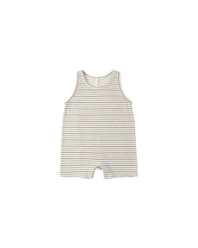 Sleeveless One-Piece Vintage Stripe