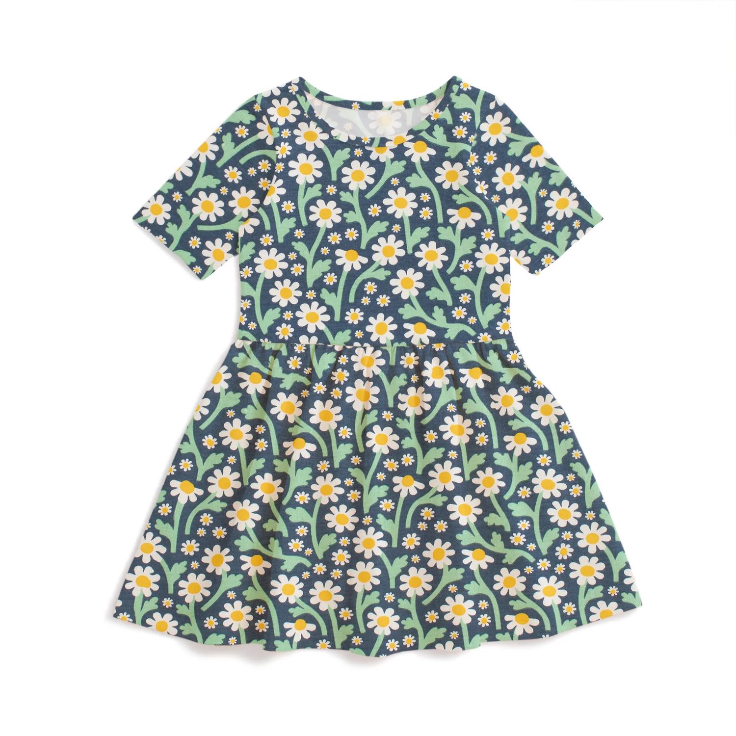 Alberta Dress Bold Daisies Navy