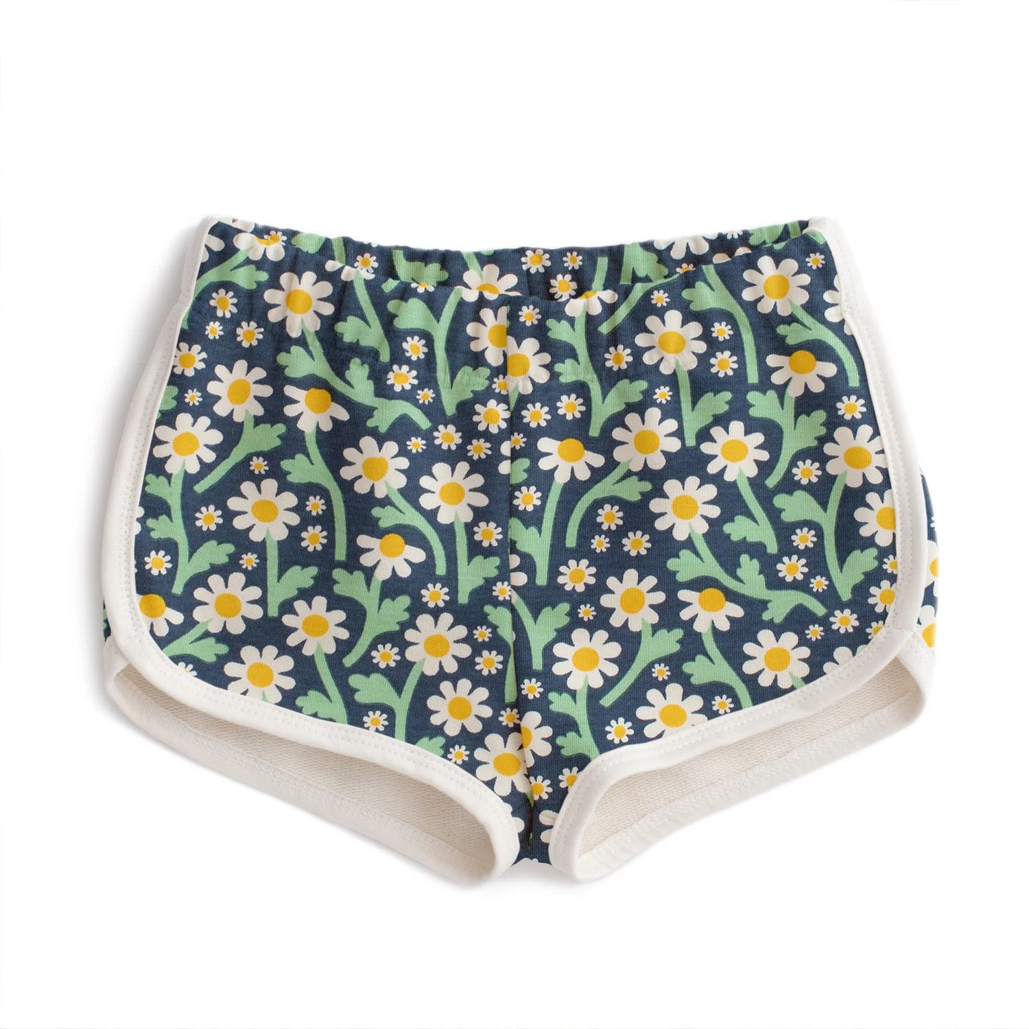 French Terry Shorts Bold Daisies Navy