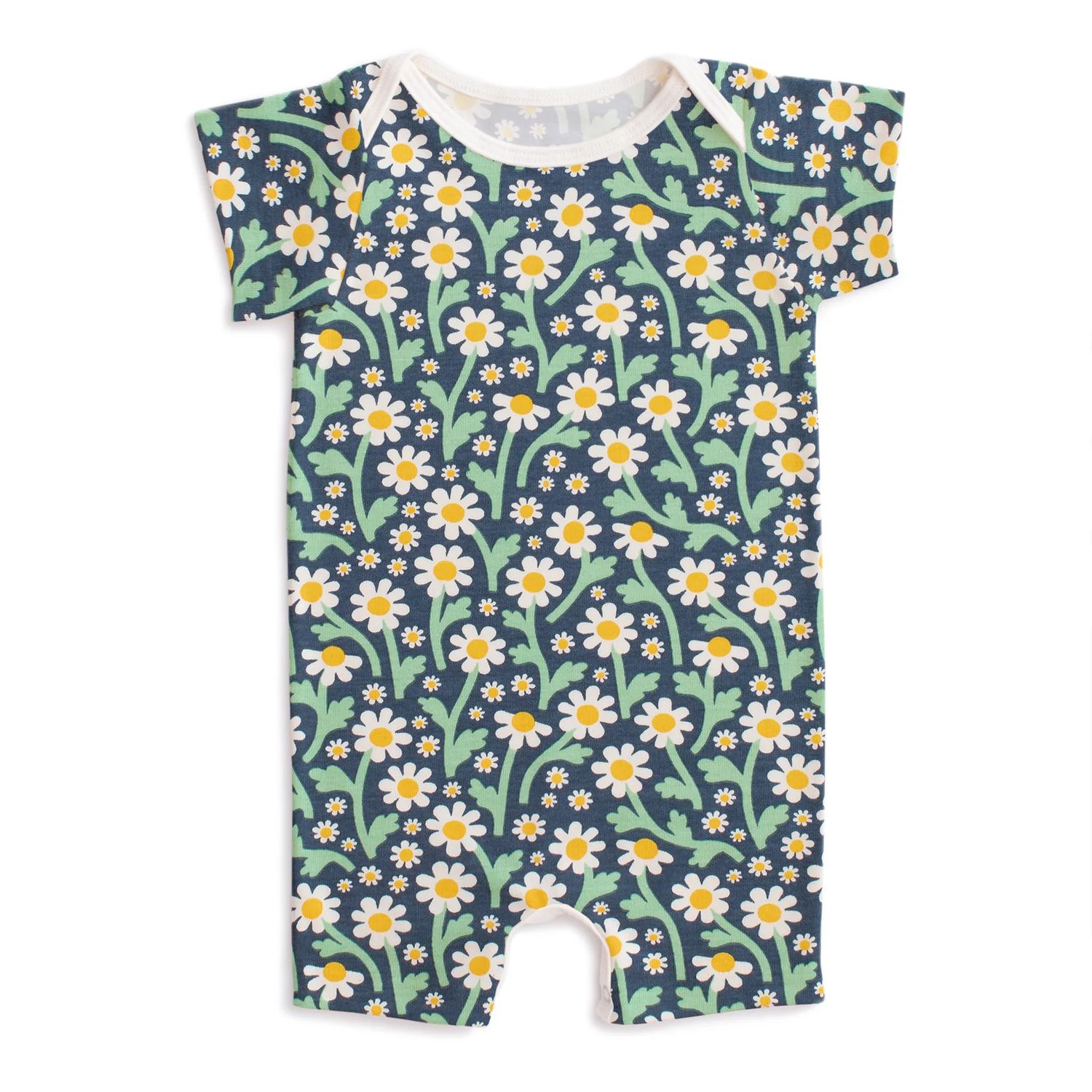 Summer Romper Bold Daisies Navy