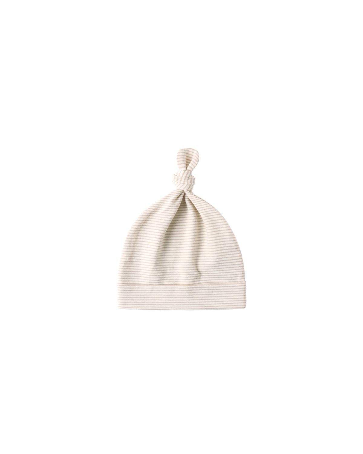 Knotted Baby Hat Oat Micro Stripe