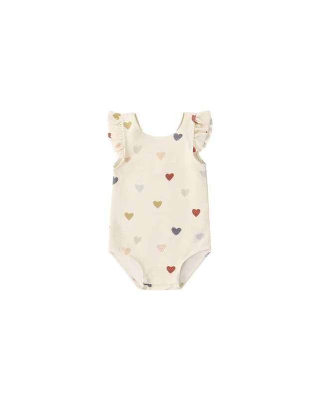  Scoop Back One-Piece Swimsuit Confetti Hearts