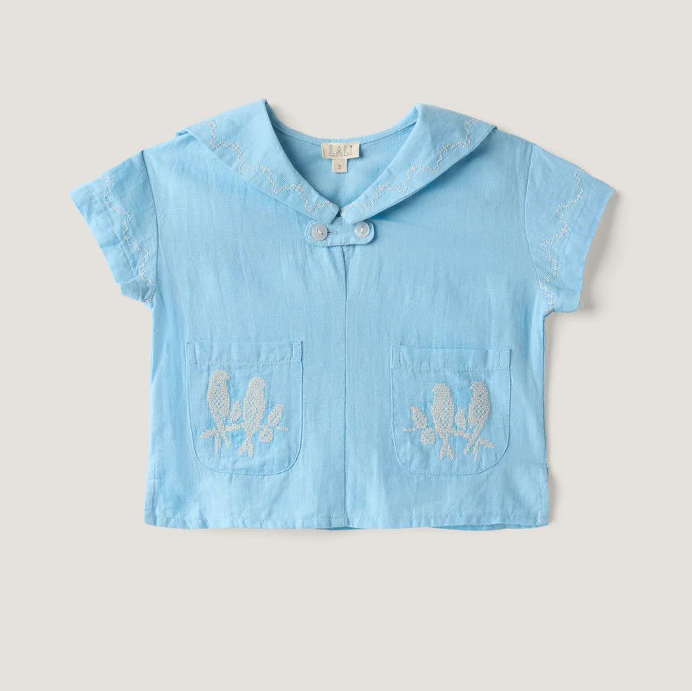 Sailor Shirt Airy Blue Linen