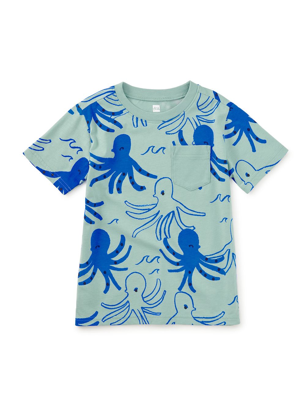 Printed Pocket Tee Sketched Octopus