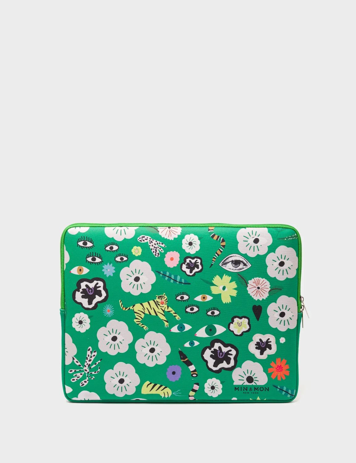 Green Neoprene Laptop Cover - Floralia Design