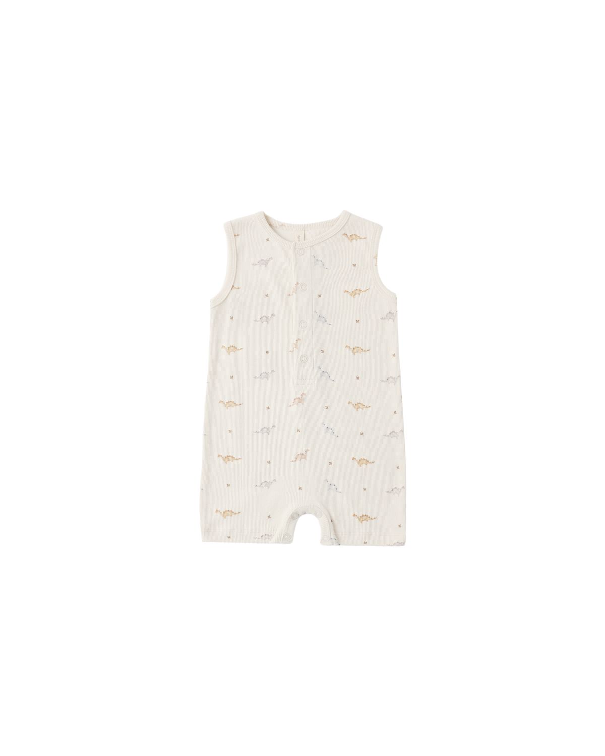 Ribbed Henley Romper Dinos