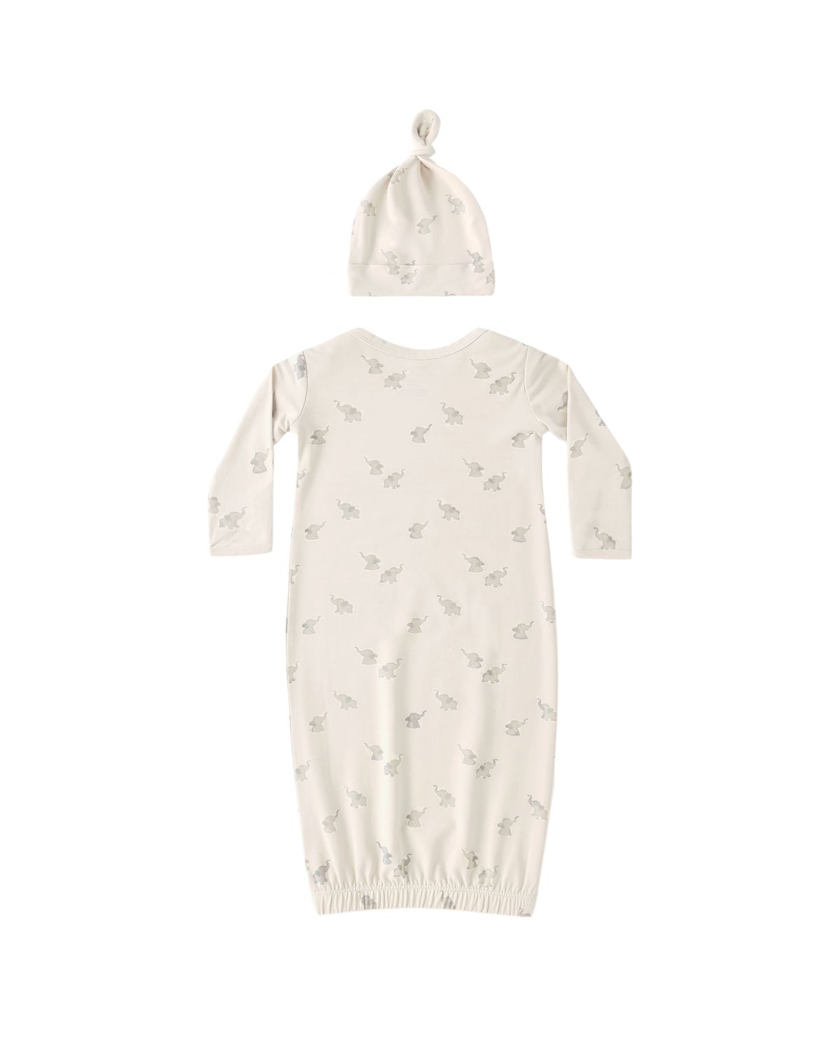 Bamboo Baby Gown + Hat Set Elephants
