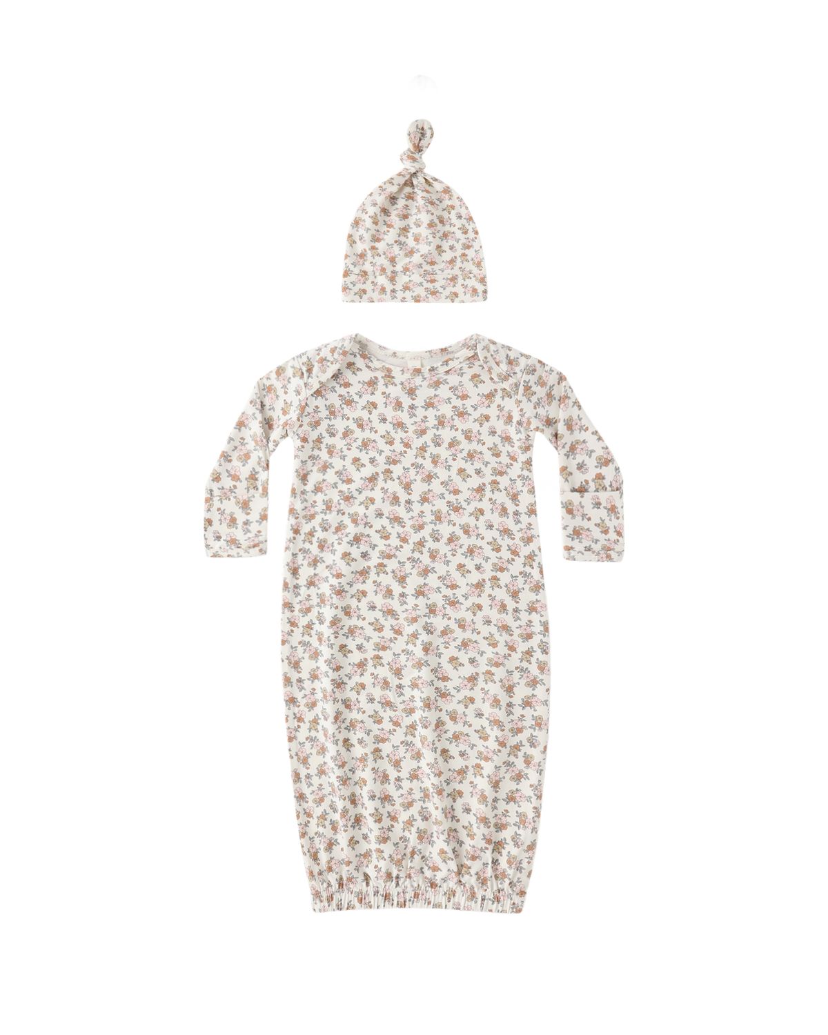 Bamboo Baby Gown + Hat Set Wildflower
