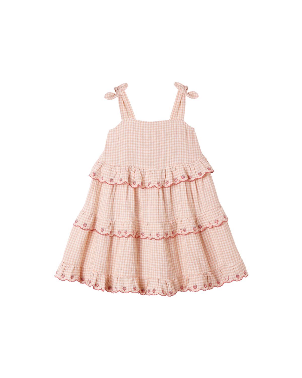 Ruffled Swing Dress Petal Gingham