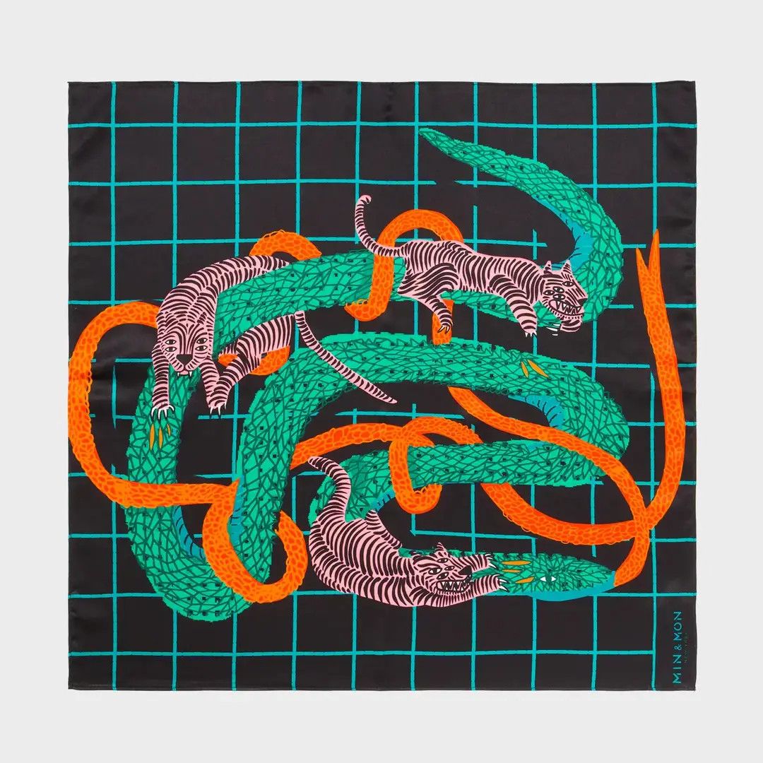 Black Silk Headscarf - Tangle Tales