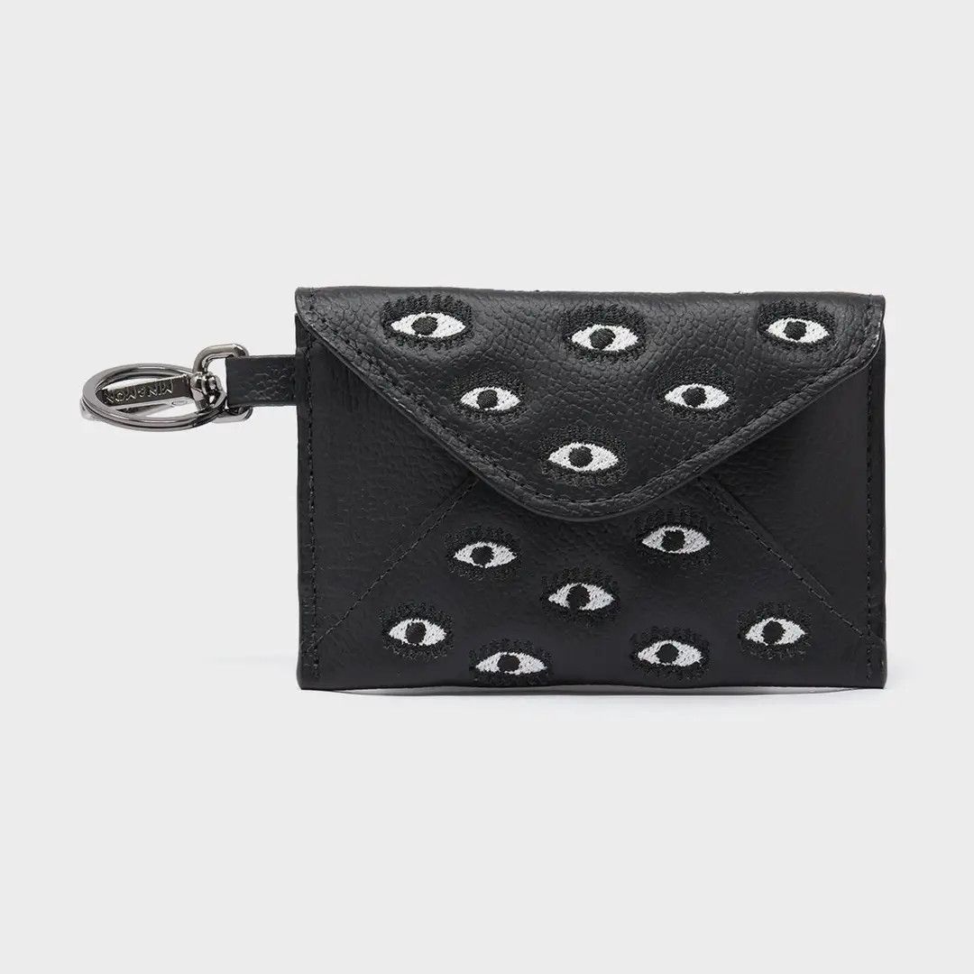 Fabian Black Leather Wallet - All Over Eyes