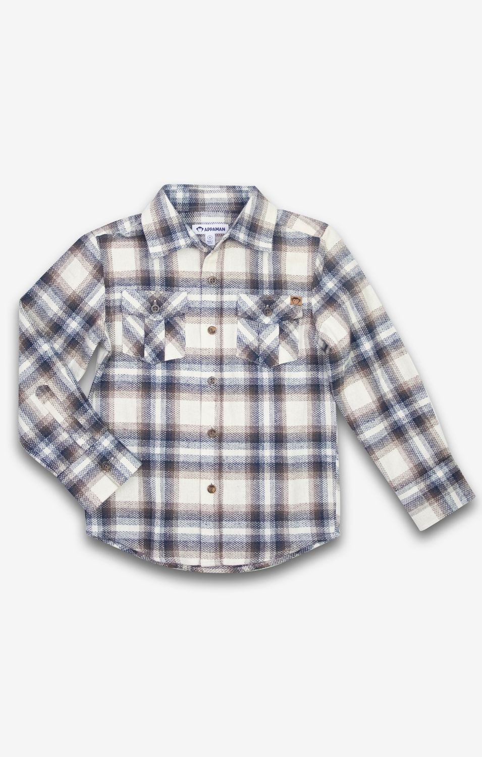 Flannel Shirt Off-White Plaid