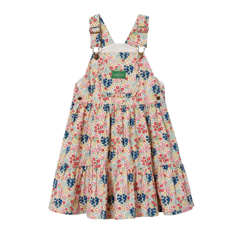 Mini Peony Print Tiered Pinafore 