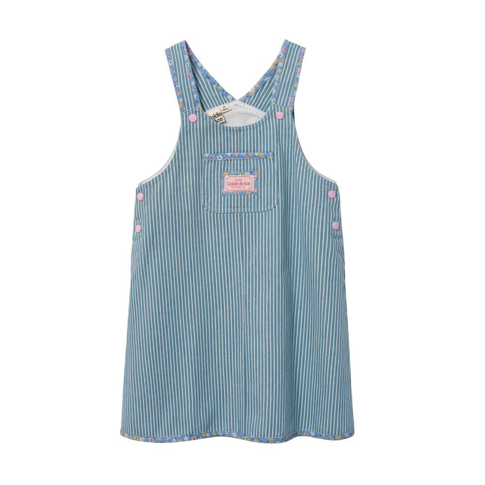Pinstripe Denim Pink Pop Pinafore 