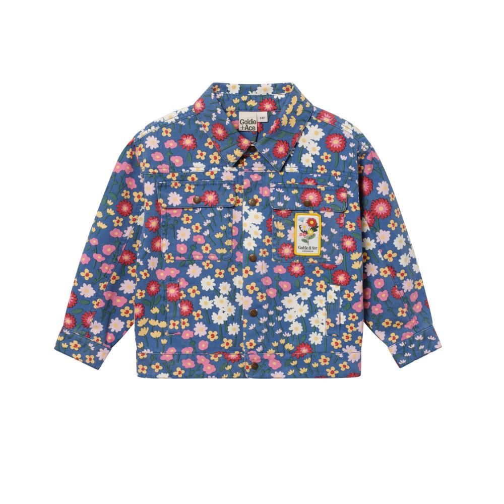 Peony Print Denim Jacket 