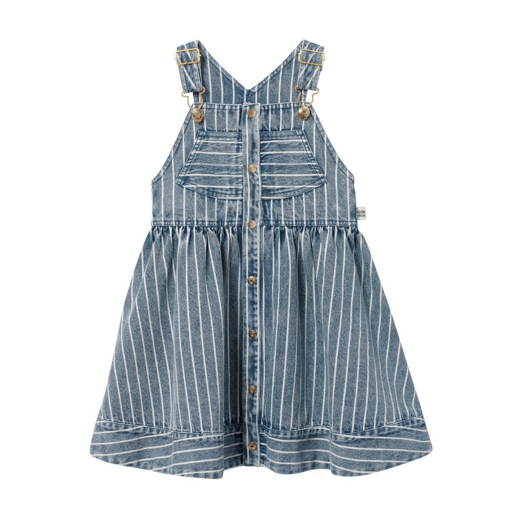 Pinstripe Denim Pinafore 