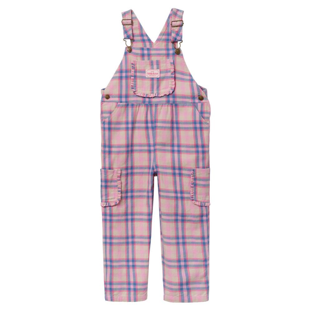 Pink Plaid Austin Overalls 