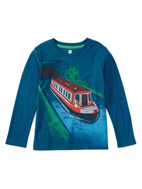 Dog on a Boat Graphic Tee Cadet Blue