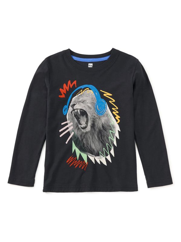 Roaring Beats Lion Graphic Tee Jet Black