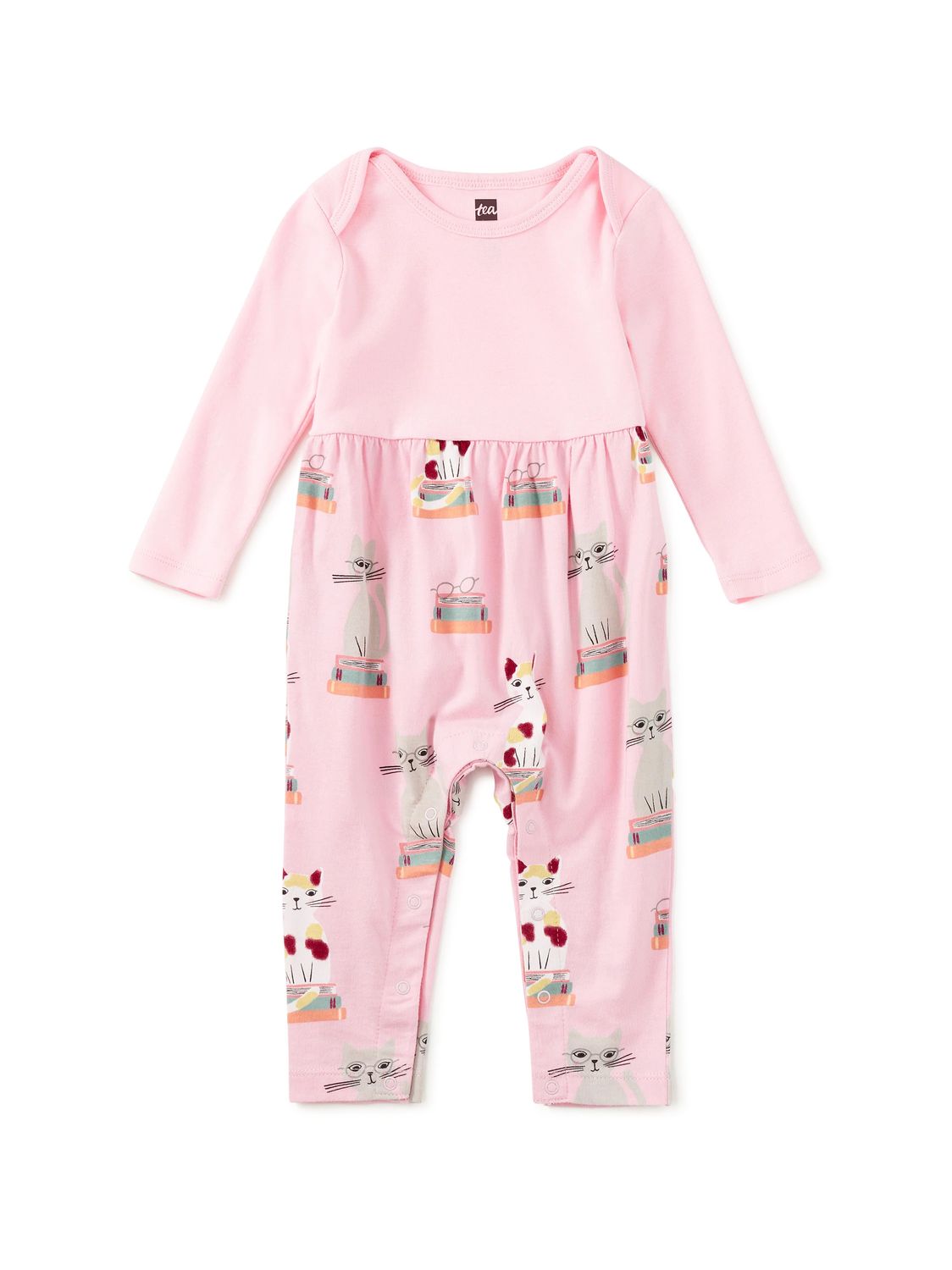 Print Mix Baby Romper Bookshop Cat