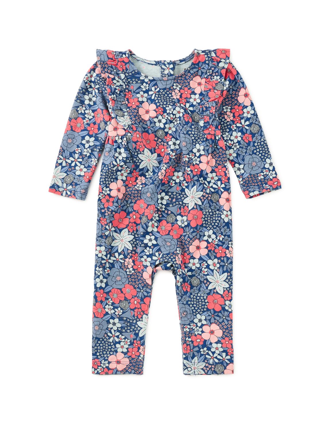 Ruffle Shoulder Baby Romper Chelsea Garden Floral