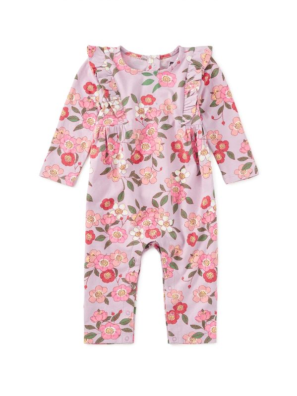 Ruffle Shoulder Baby Romper Rosa Canina