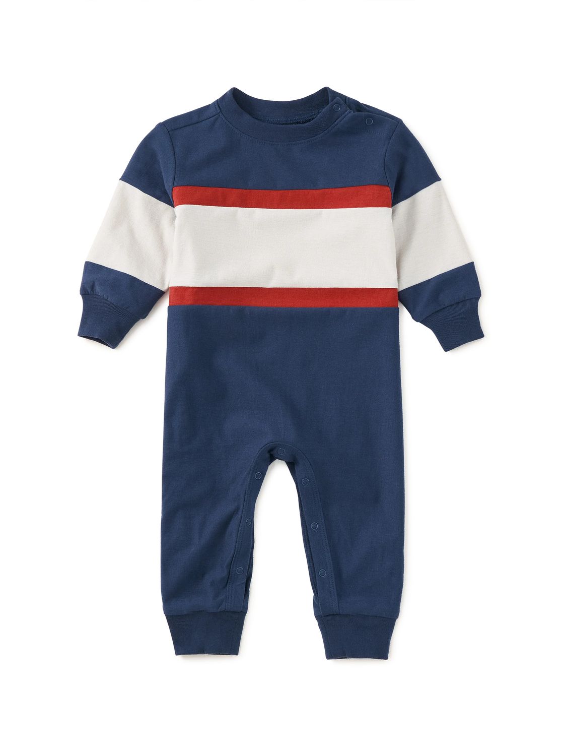 Colorblock Rugby Baby Romper Twilight