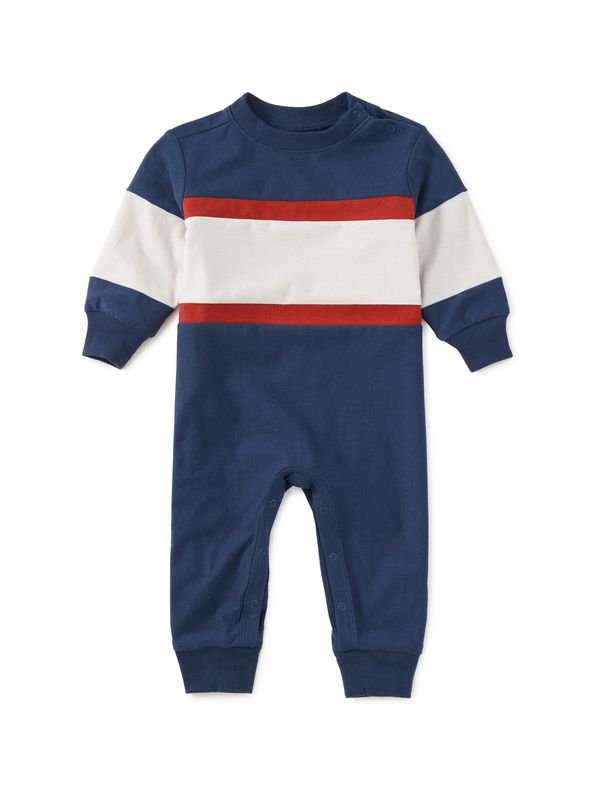 Colorblock Rugby Baby Romper Twilight