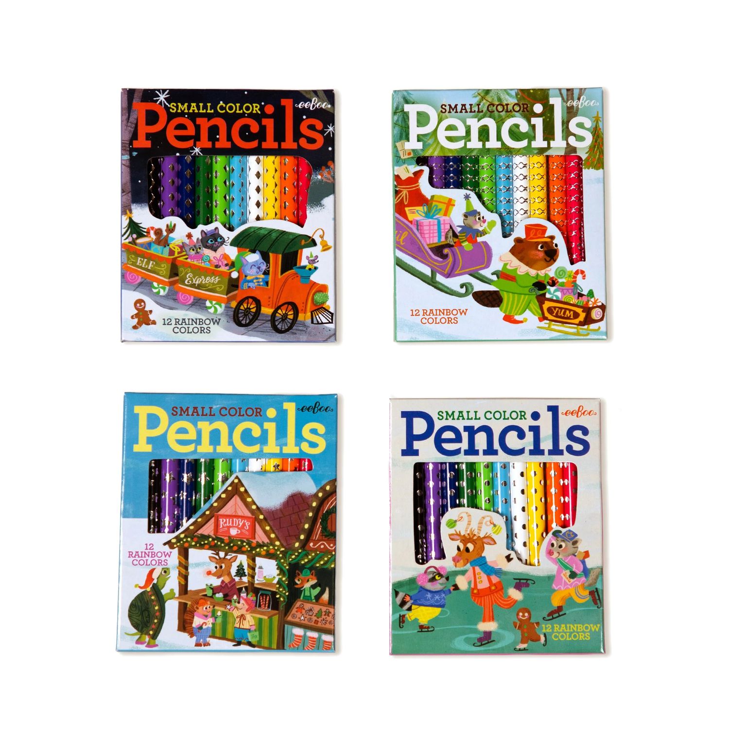 Christmas Village Small Pencils Assorted