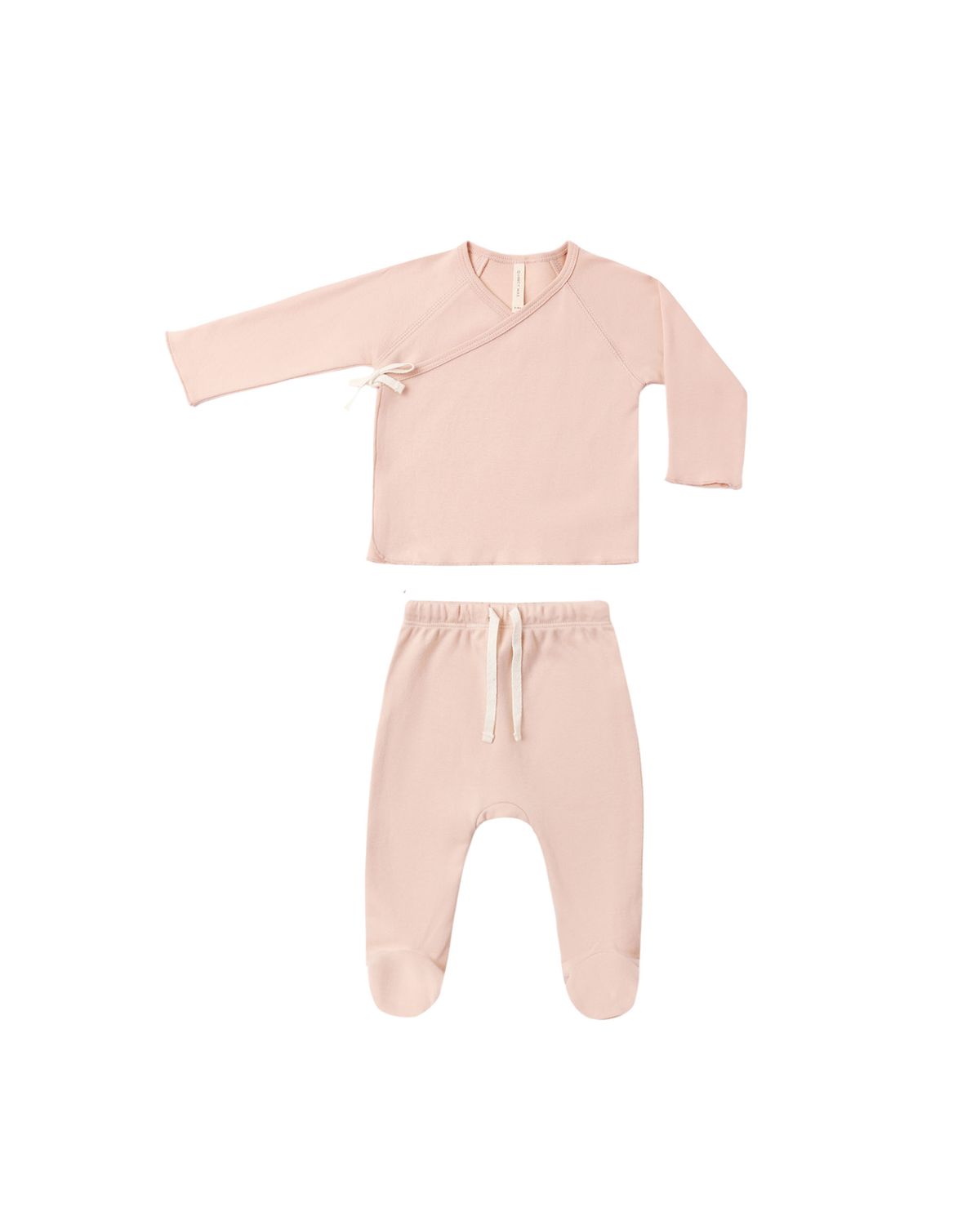 Wrap Top + Footed Pant Set Dusty Rose