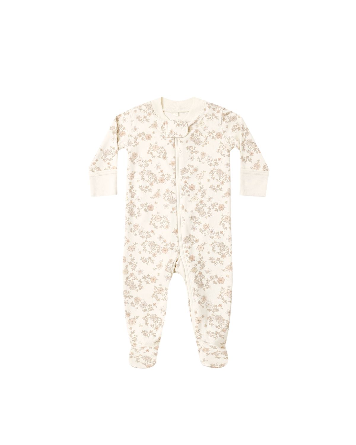 Zip Long Sleeve Sleeper Footie Floral Vine