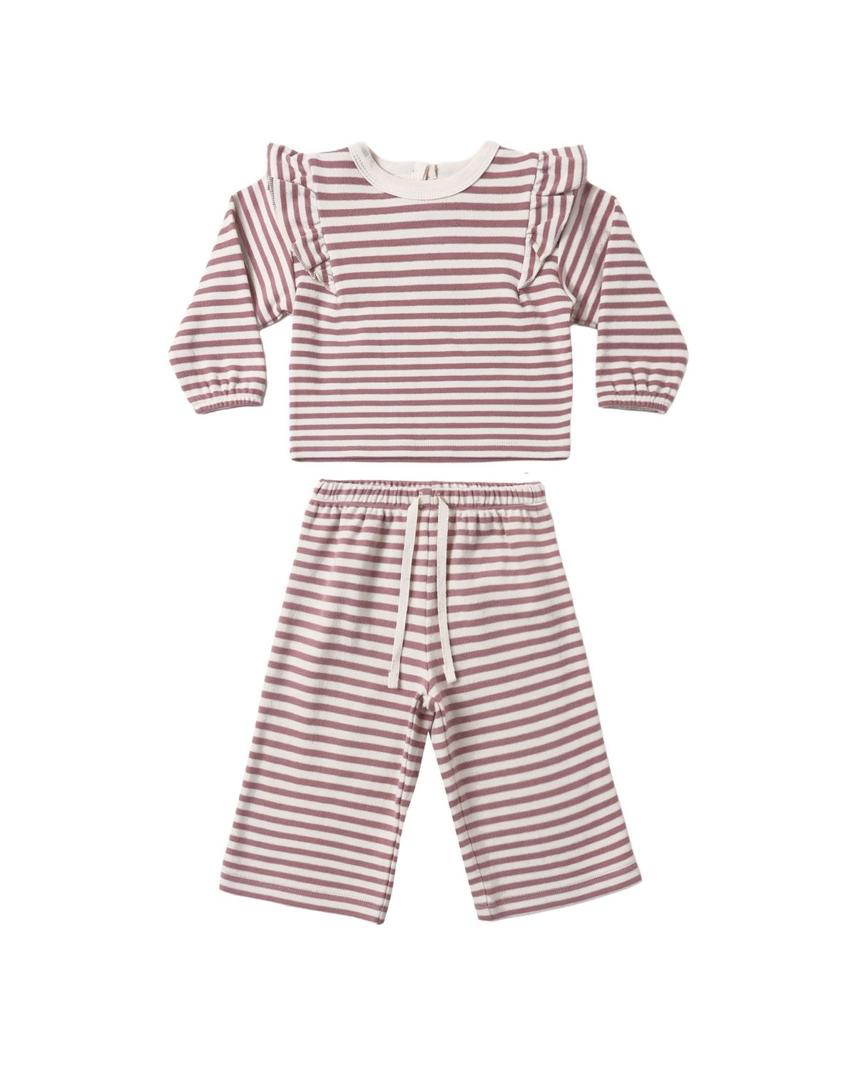 Ruffle Cozy Set Mulberry Stripe