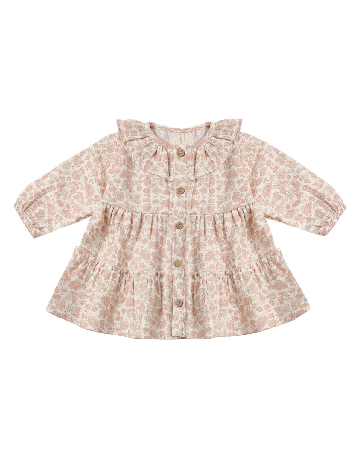 Ruffle Collar Button Dress Pink Blossom
