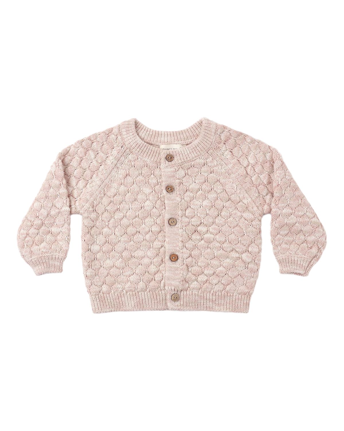 Bubble Knit Cardigan Dusty Rose Speckle