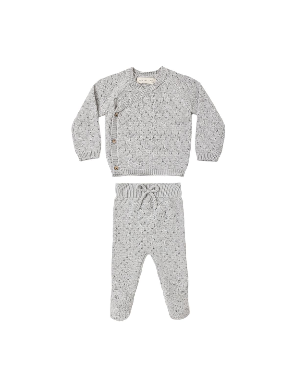 Knit Wrap Top + Pant Set Cloud