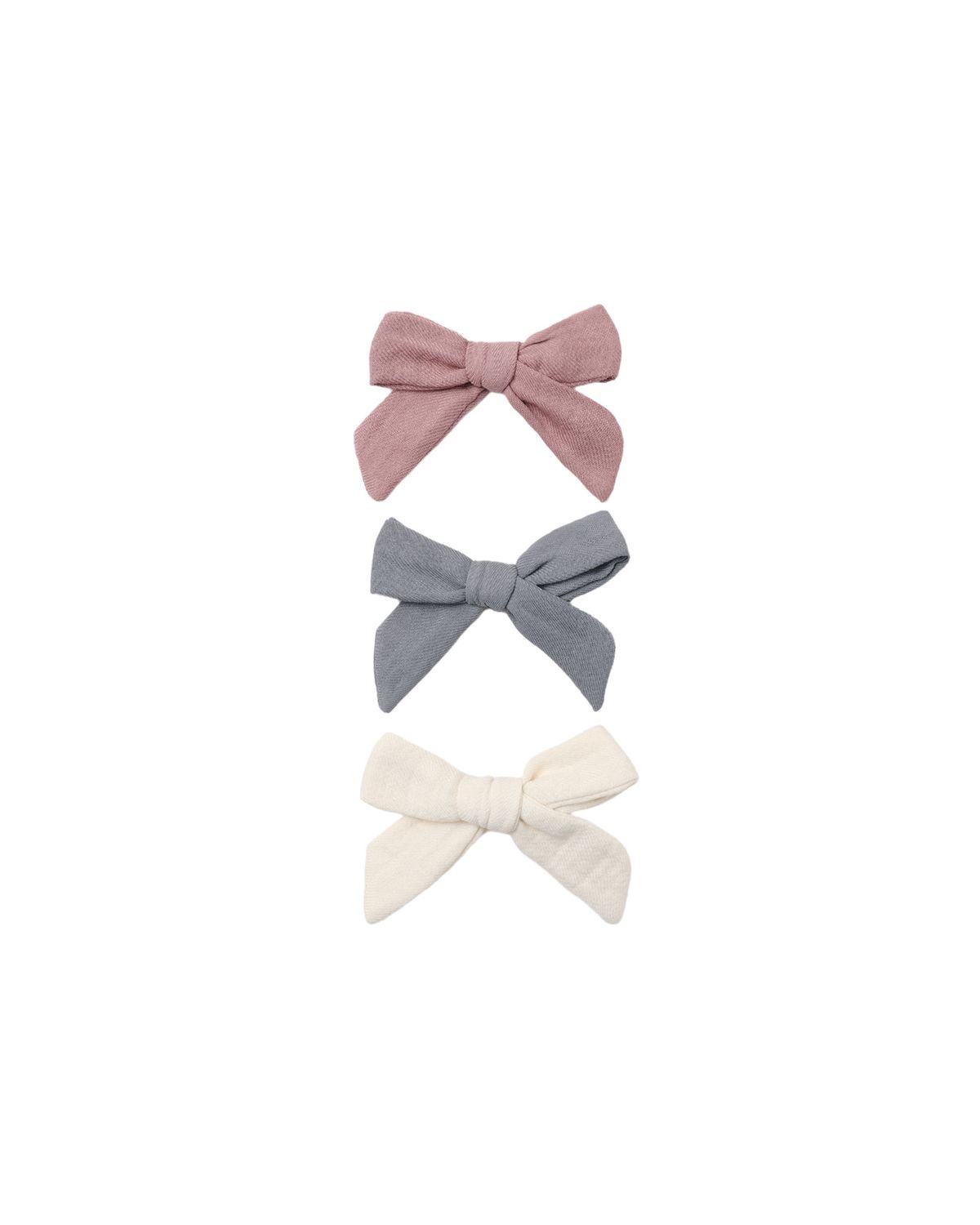 Bow Clip Set Mulberry, Slate, Natural