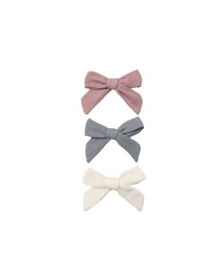 Bow Clip Set Mulberry, Slate, Natural