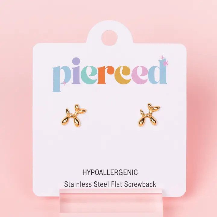 Balloon Dog Screwback Earrings