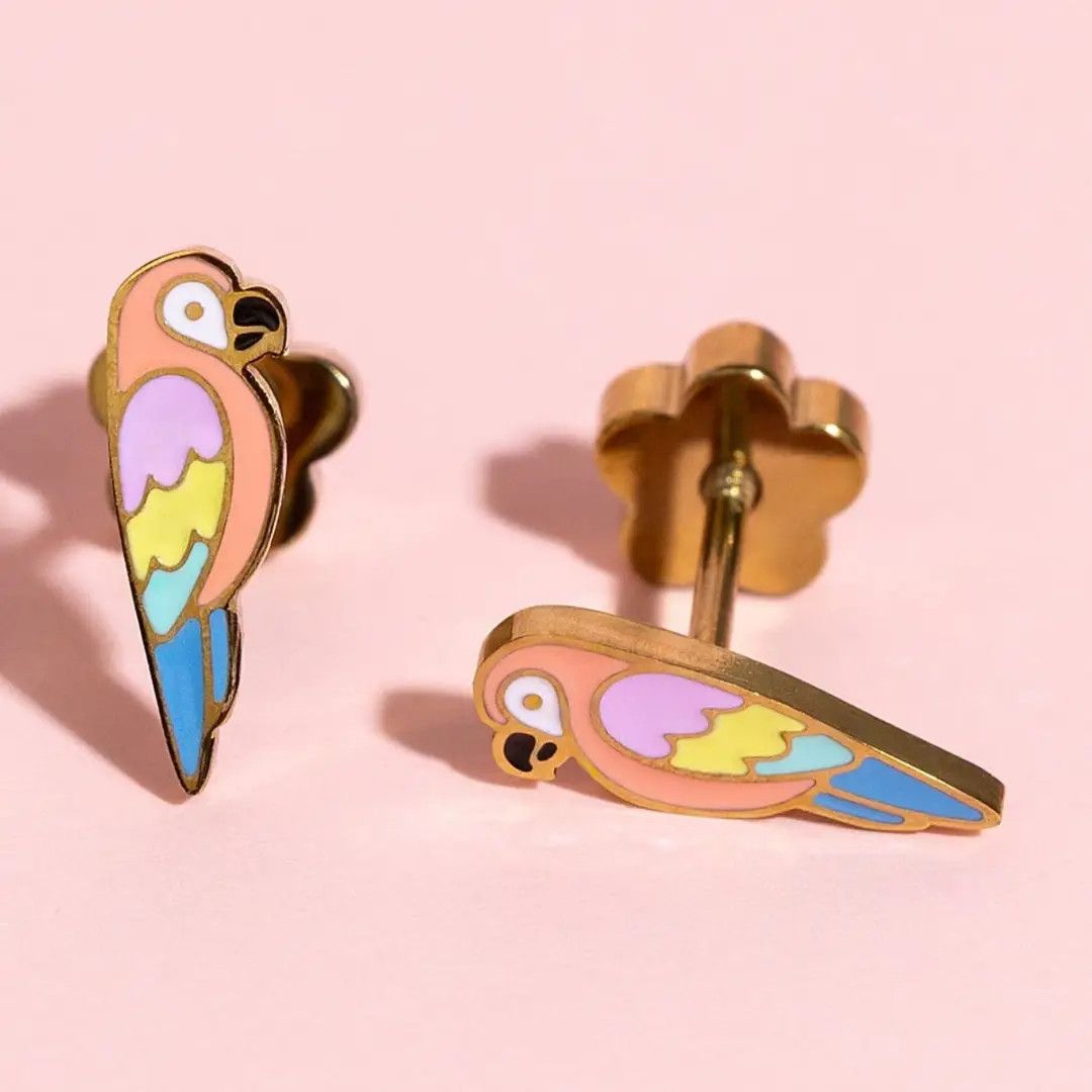 Parrot Screwback Earrings