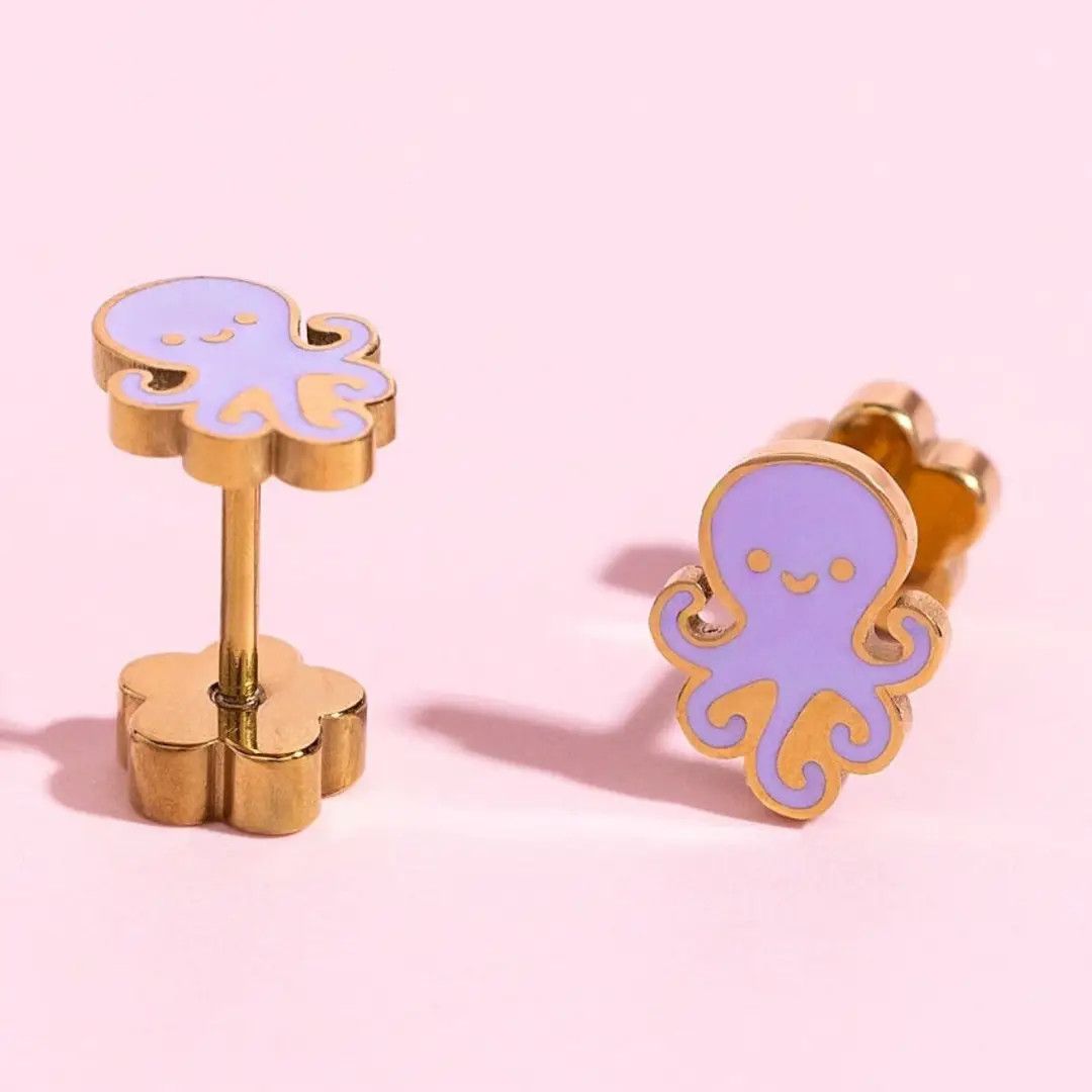 Octopus Screwback Earrings