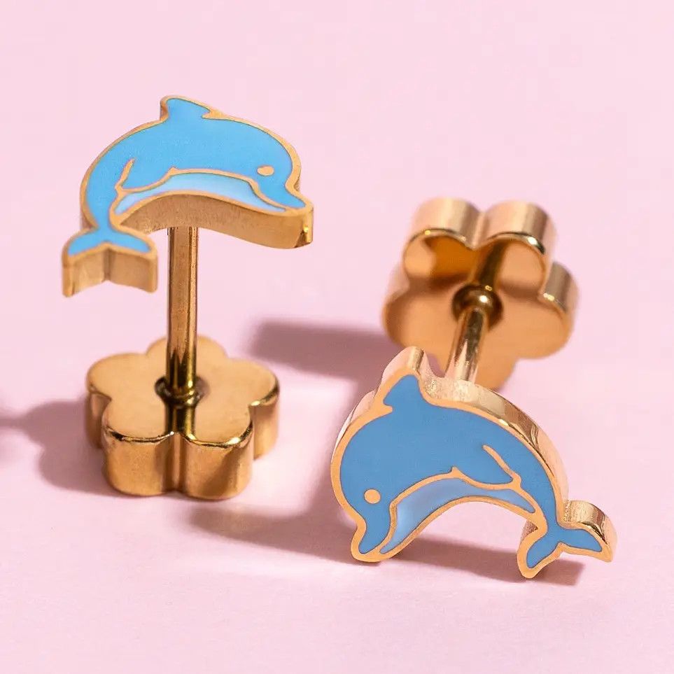 Dolphin Screwback Earrings