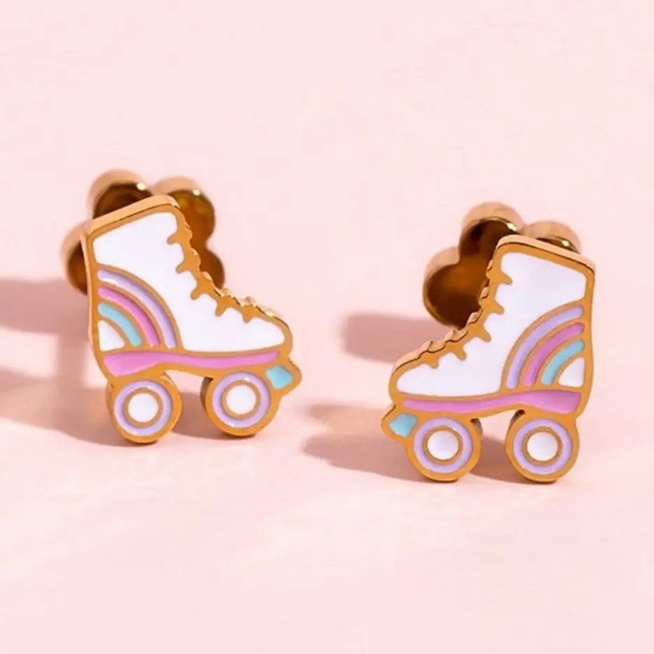 Roller Skate Screwback Earrings