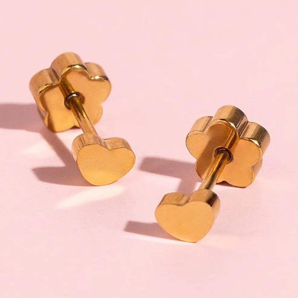 Tiny Classic Heart Screwback Earrings