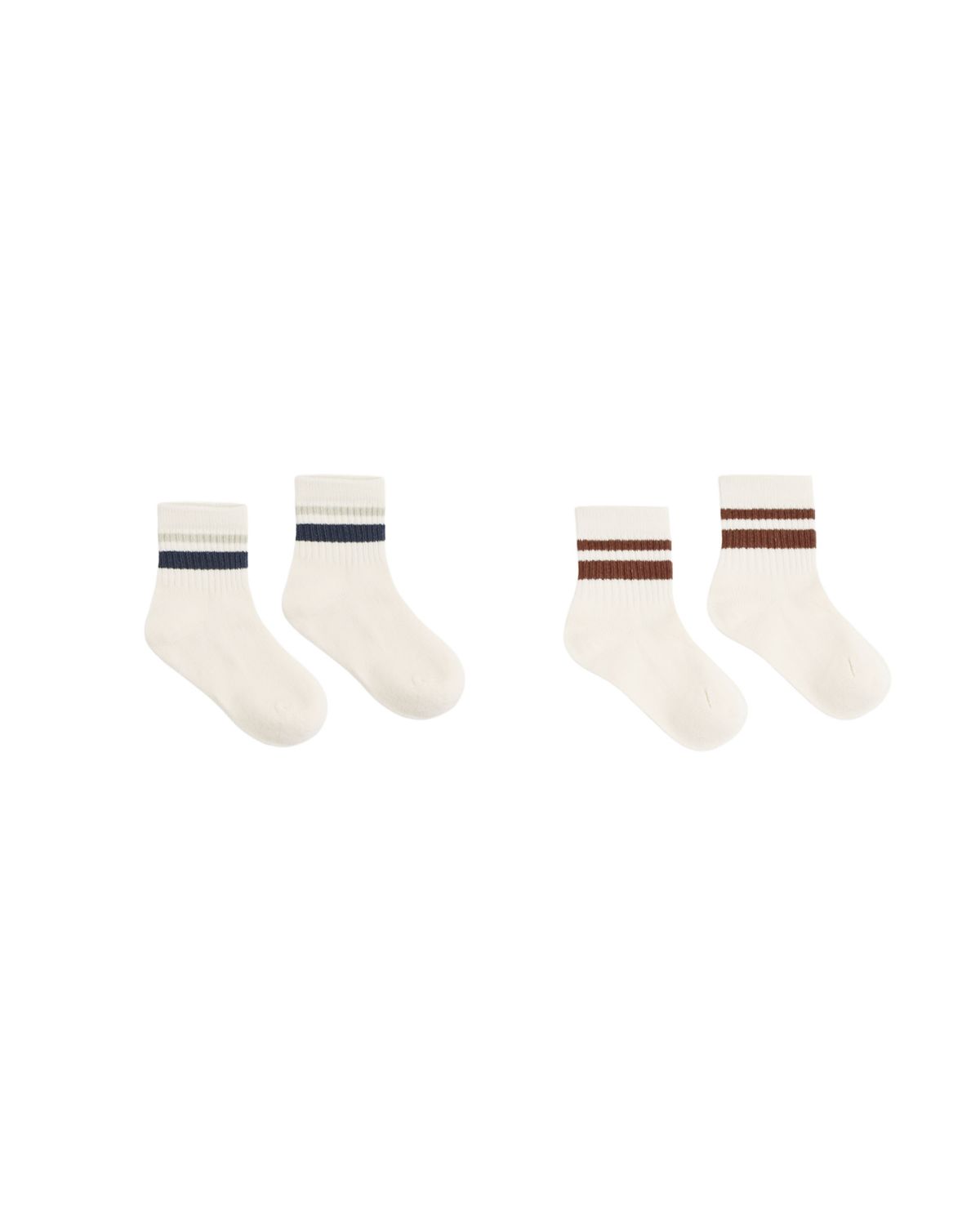 Stripe Socks, 2-Pack Fog, Mulberry