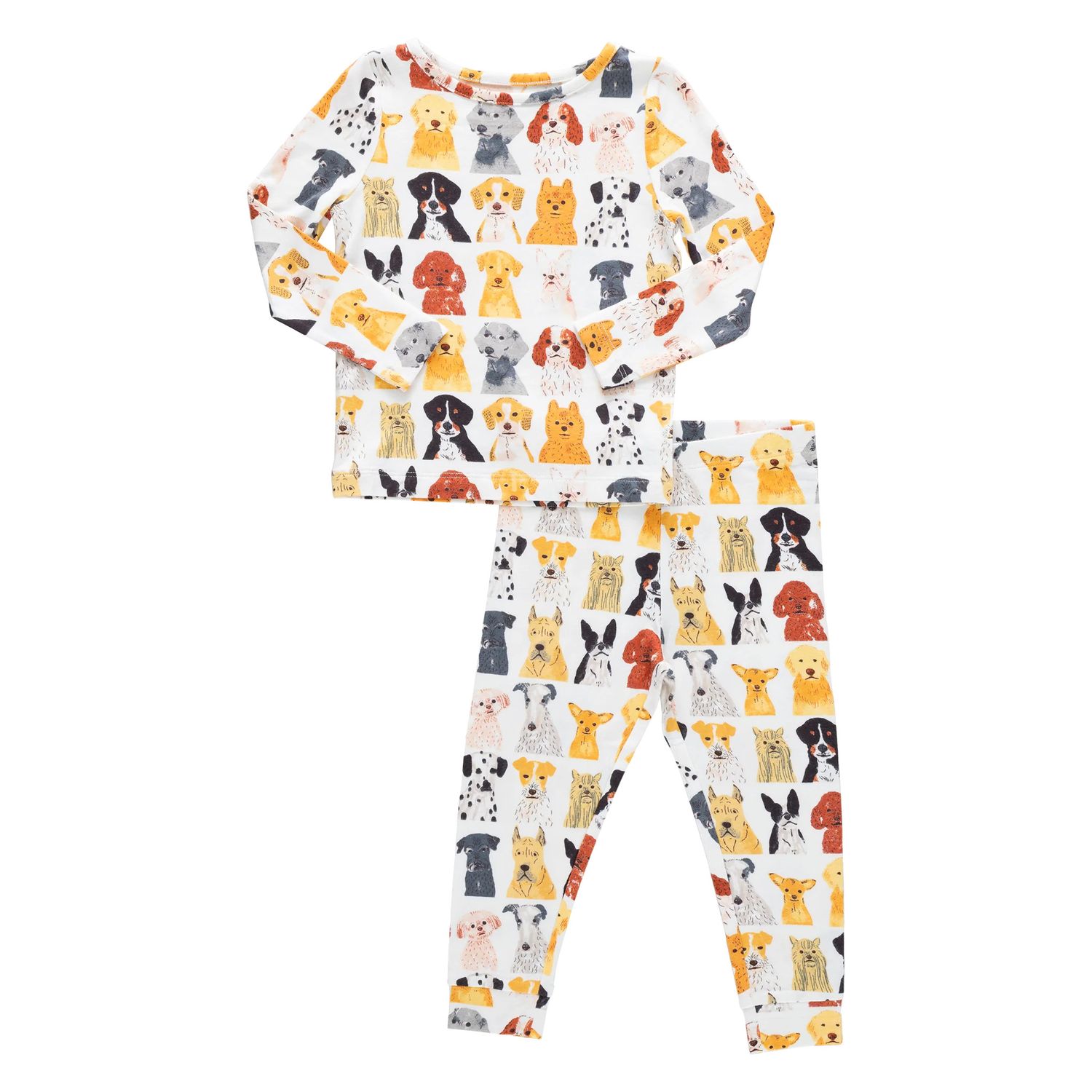 Bamboo PJ Set Small Watercolor Dogs