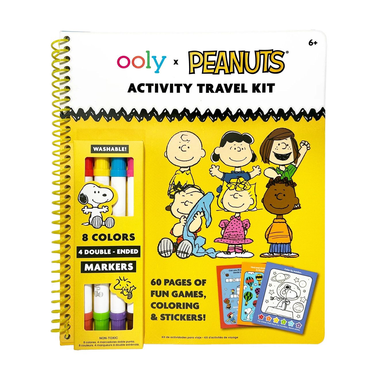 OOLY X Peanuts: Activity Travel Kit &amp; 4 Double-Ended Markers