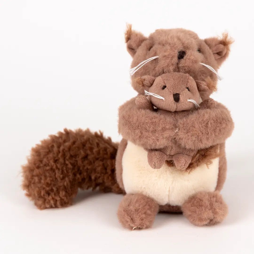 Plush Squirrel with Baby